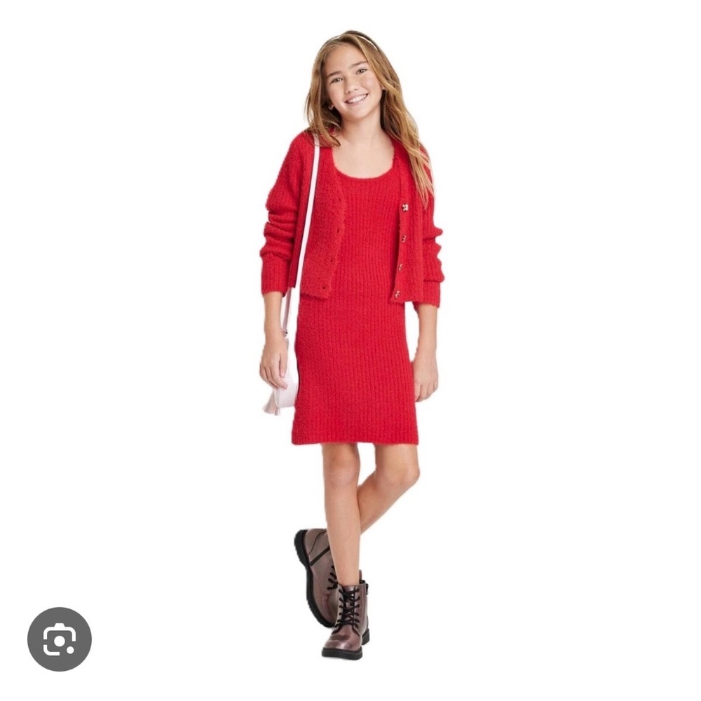 ART CLASS RED SWEATER DRESS